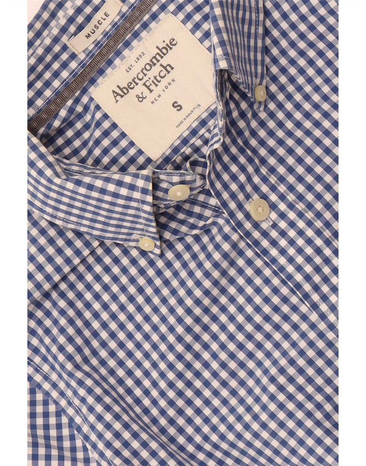 Abercrombie & Fitch Chemise musclée pour homme Petit vichy bleu