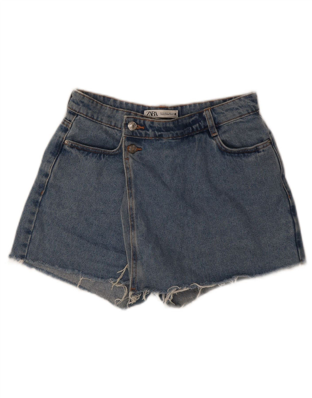 Zara Femme Short En Jean Petit W26 Bleu Coton