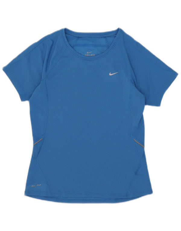 Nike T-shirt Dri Fit pour femme UK 8/10 Petit Bleu Polyester