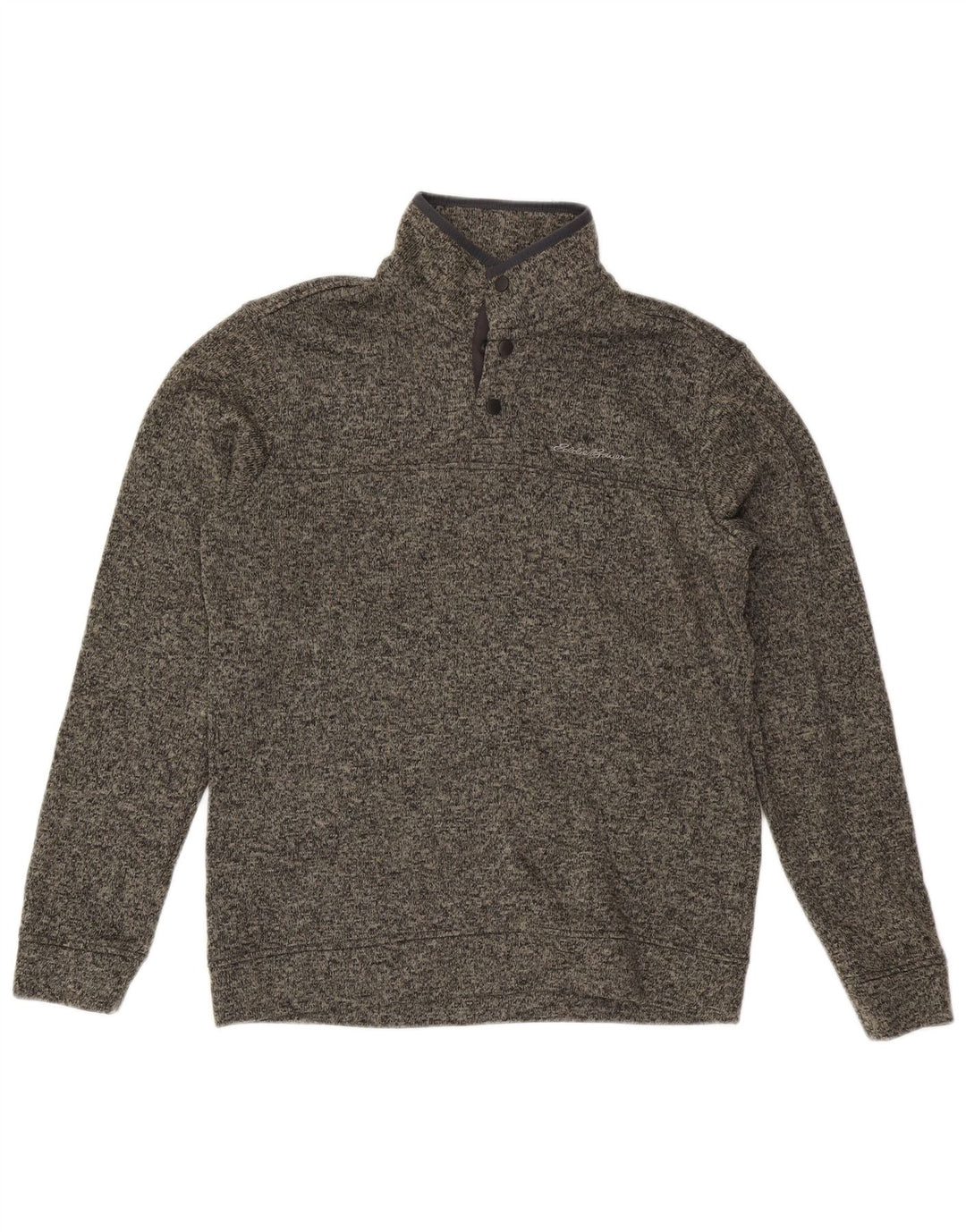 Eddie Bauer Sweat-shirt à col boutonné pour homme Gris moyen moucheté