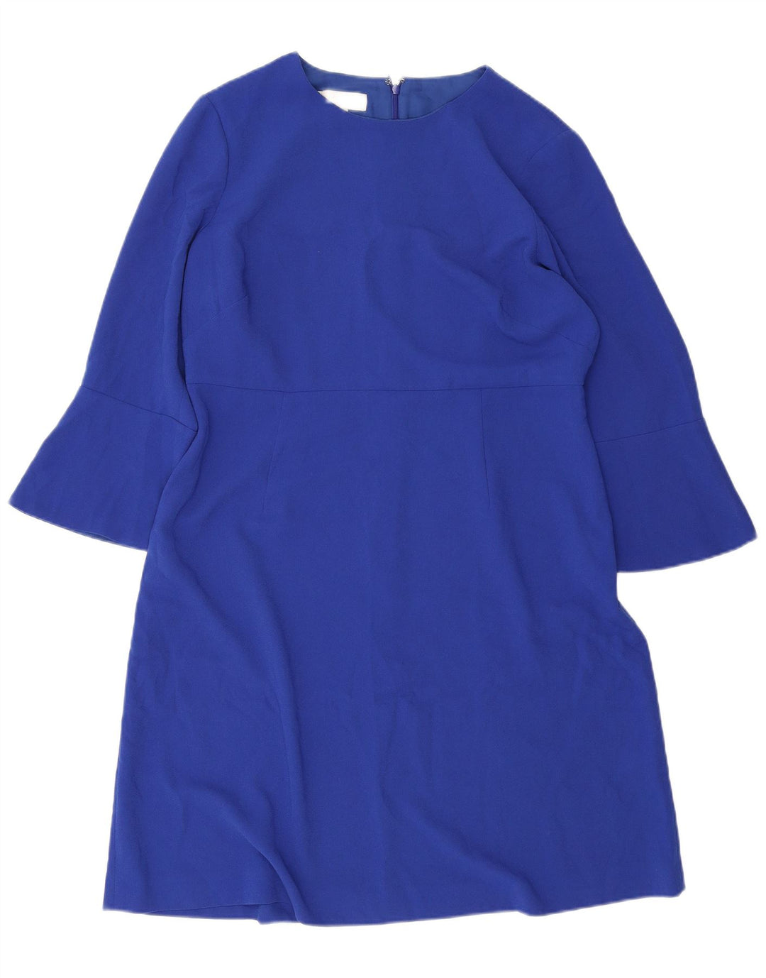 Hobbs Robe droite à manches 3/4 pour femme UK 16 Large Bleu Polyester