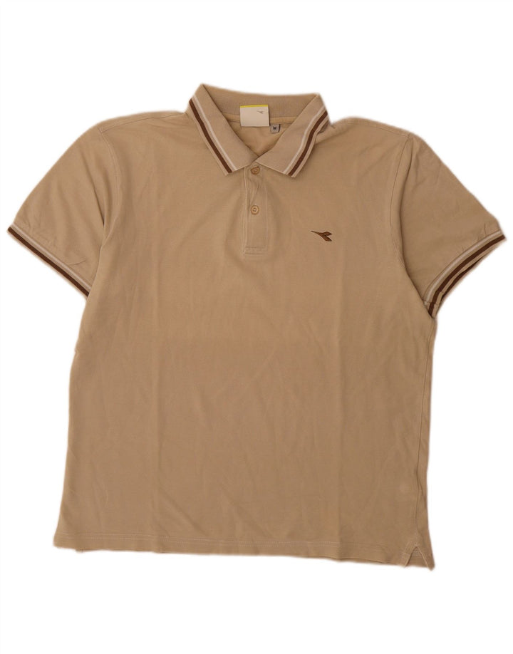 Diadora Polo Homme Coton Rayé Beige Moyen