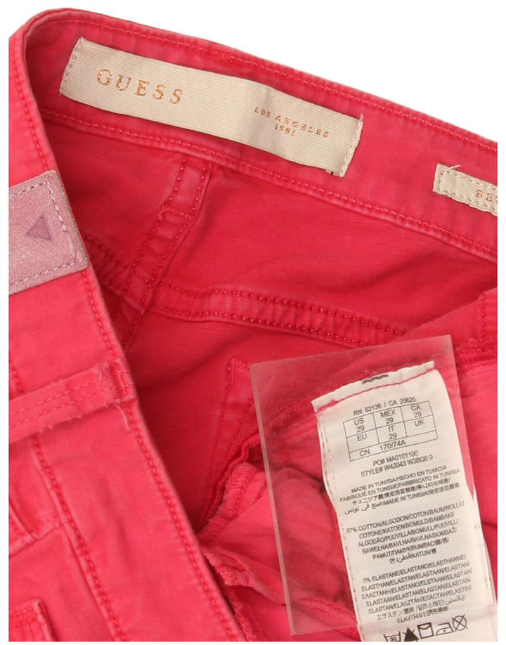 Pantalon décontracté slim femme GUESS W29 L28 coton rose
