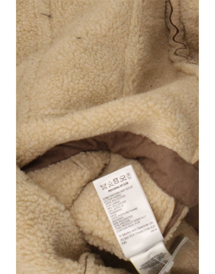 Marks & Spencer Veste Sherpa Femme UK 16 Large Marron Polyester