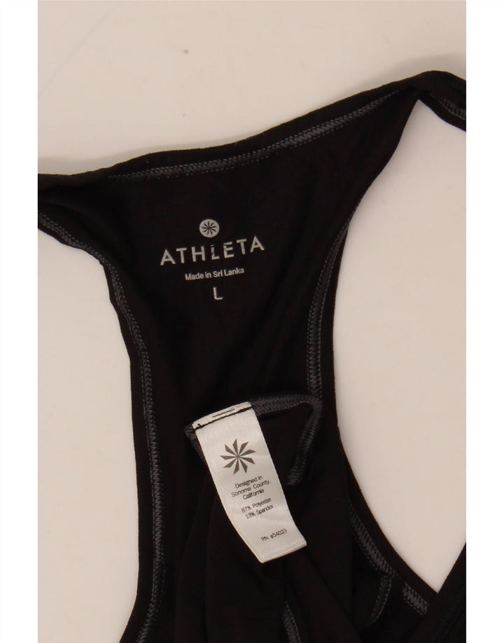 ATHLETA Débardeur Femme UK 44 Large Noir Polyester