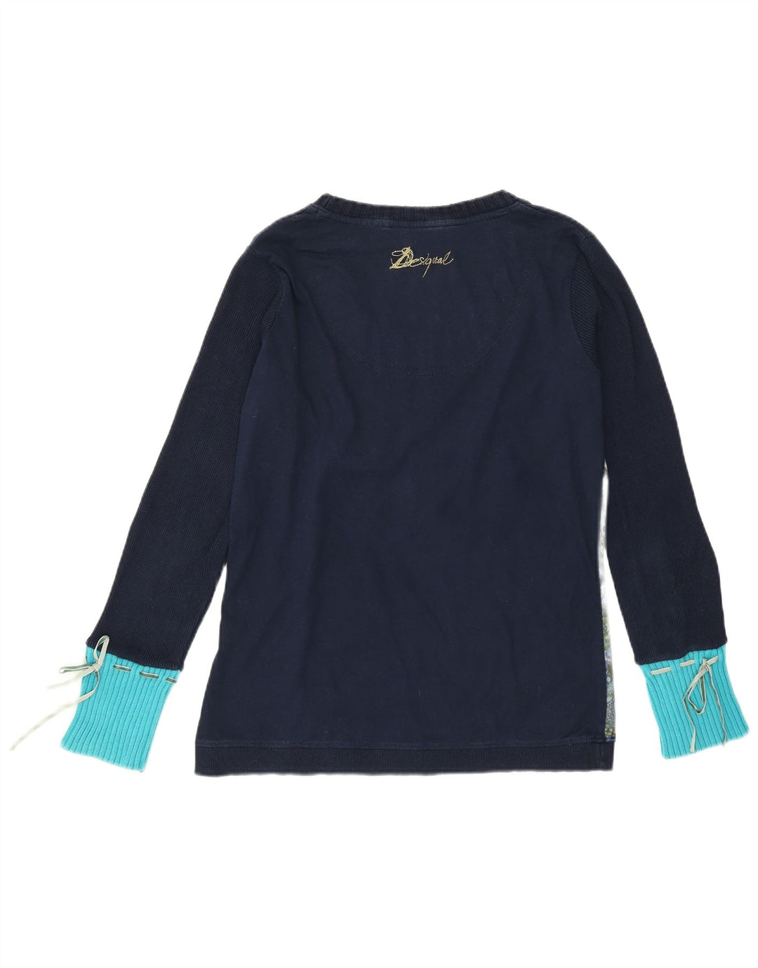 DESIGUAL Haut graphique à manches longues pour femme UK 14 Grand Bleu Floral