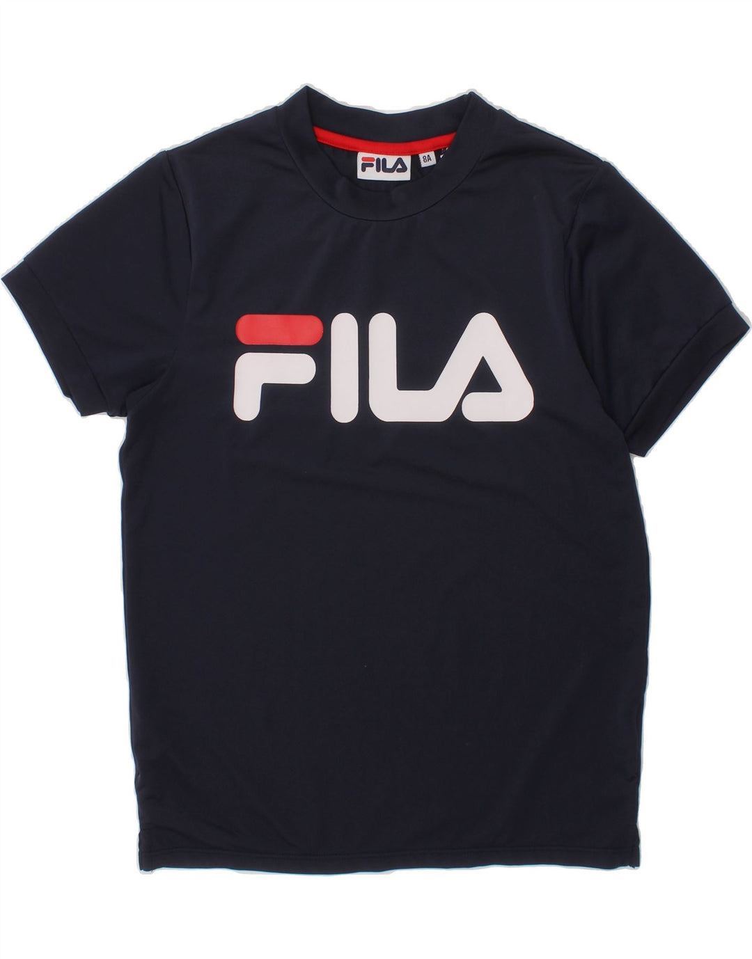 FILA Boys Graphic T-Shirt Top 7-8 Years Navy Blue Vintage Fila and Second-Hand Fila from Messina Hembry 