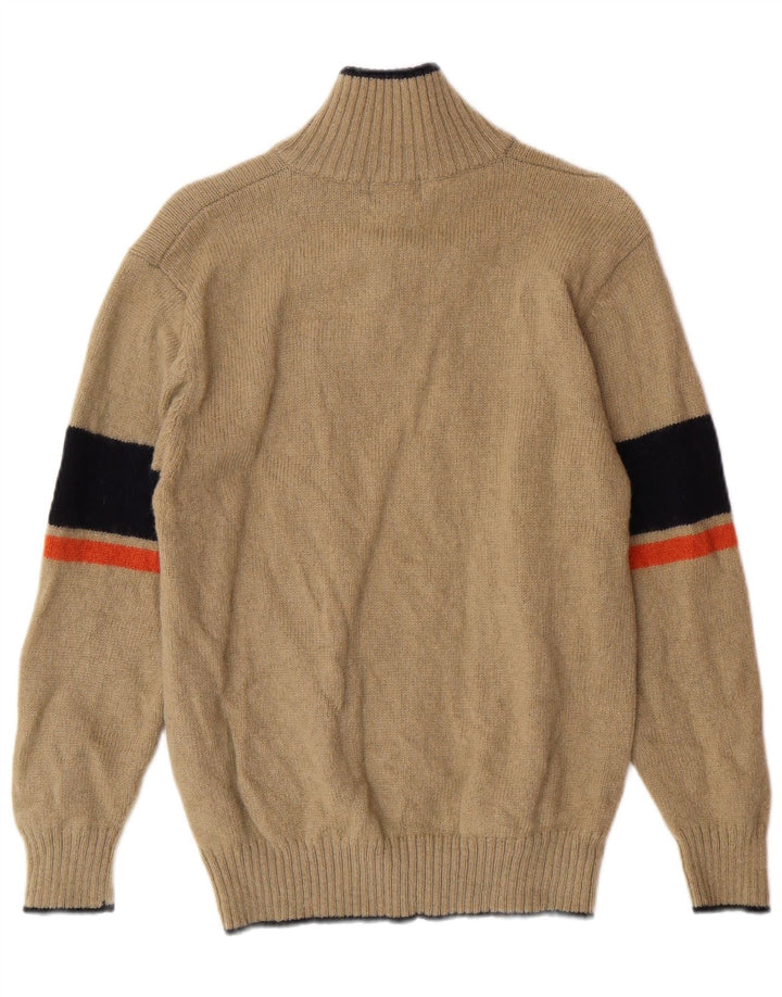 Kappa Pull col zippé pour femme en laine rayée beige moyen classique