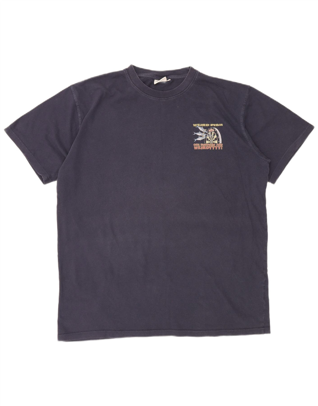 WEIRD FISH T-Shirt Graphique Homme Haut XL Bleu Marine Coton