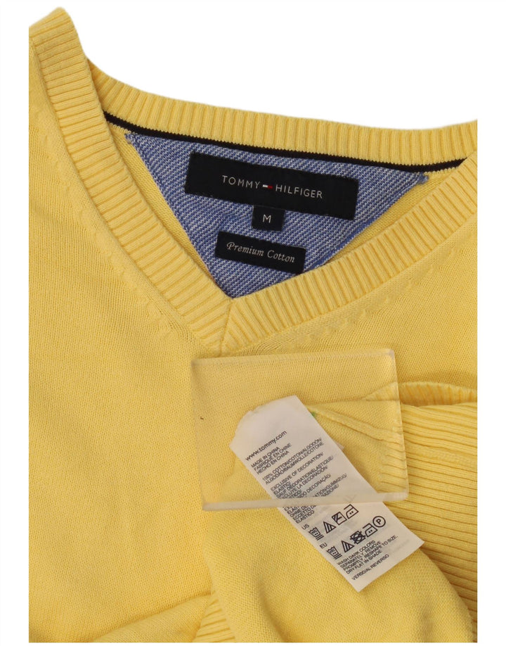 Tommy Hilfiger Pull Col V Homme Jaune Moyen Coton