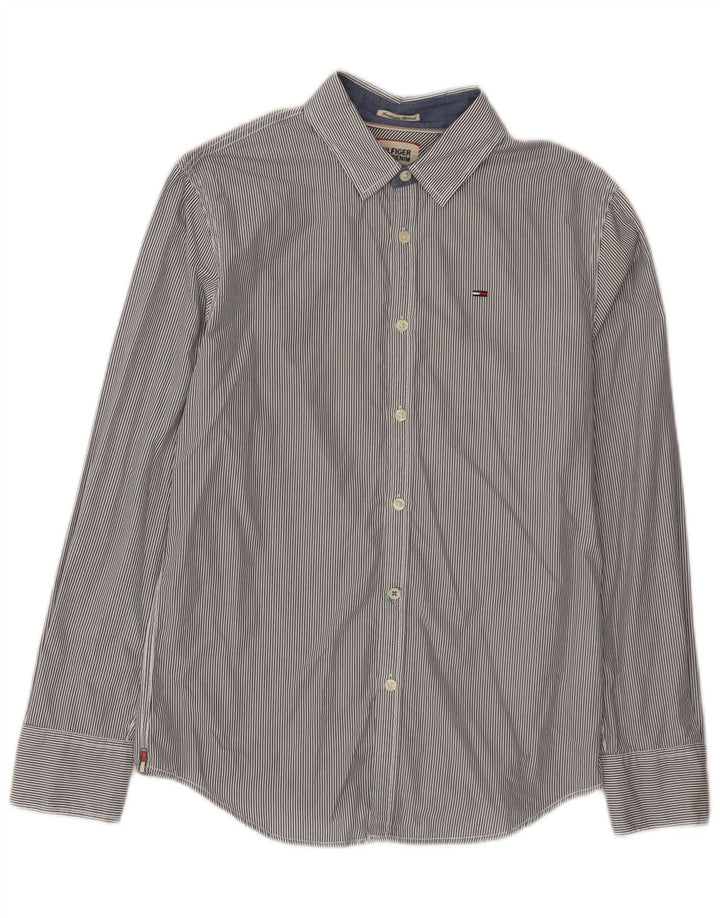 Tommy Hilfiger Chemise Homme Petit Coton Bleu Marine À Fines Rayures