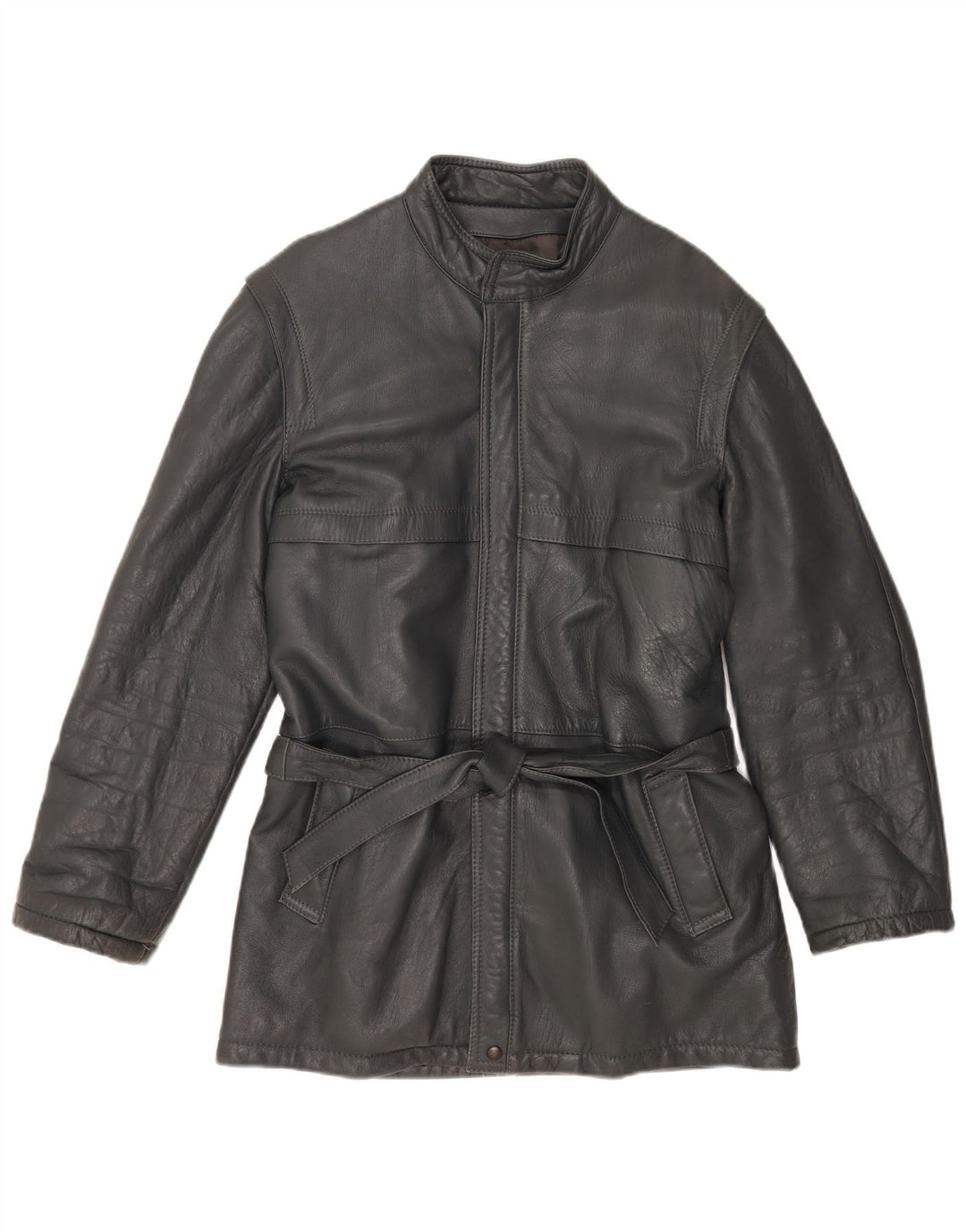 veste en cuir homme vintage IT 48 cuir gris moyen