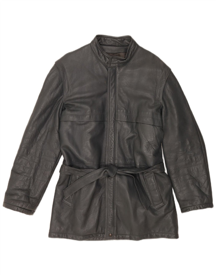 veste en cuir homme vintage IT 48 cuir gris moyen