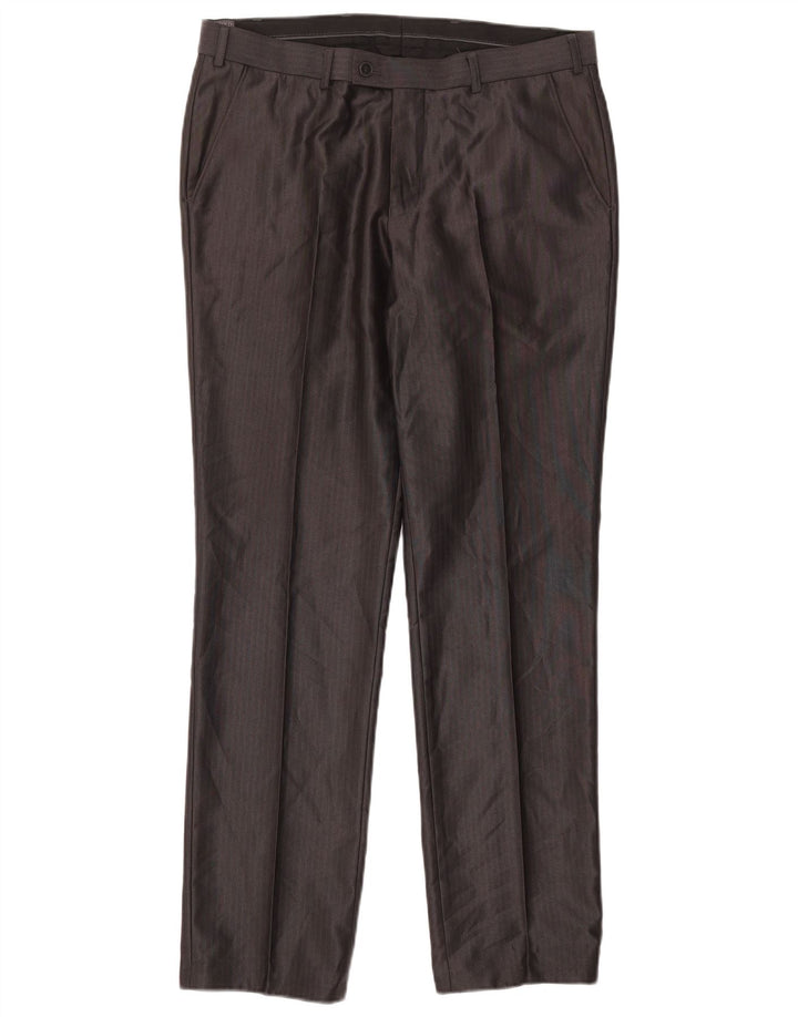 Angelo Litrico Pantalon de costume pour homme IT 48 Medium W34 L30 Gris à fines rayures