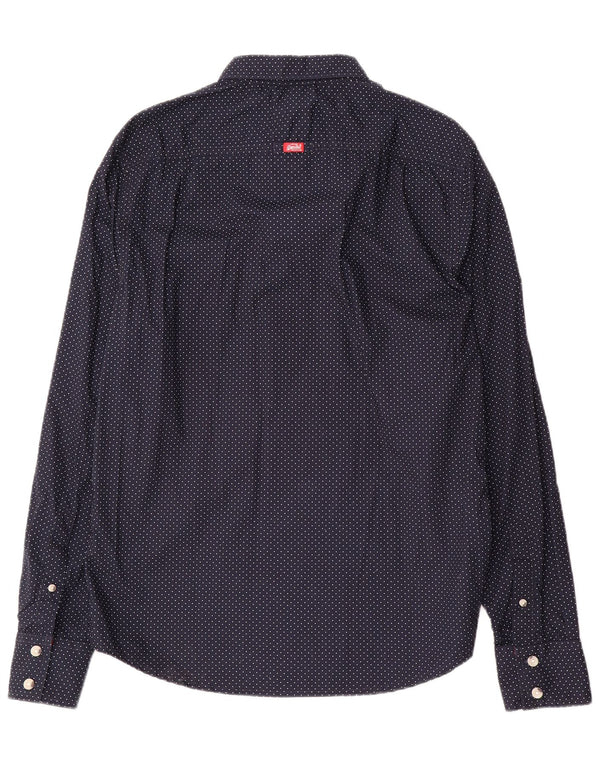 Superdry Chemise Homme XL Bleu Marine Spotted Cotton