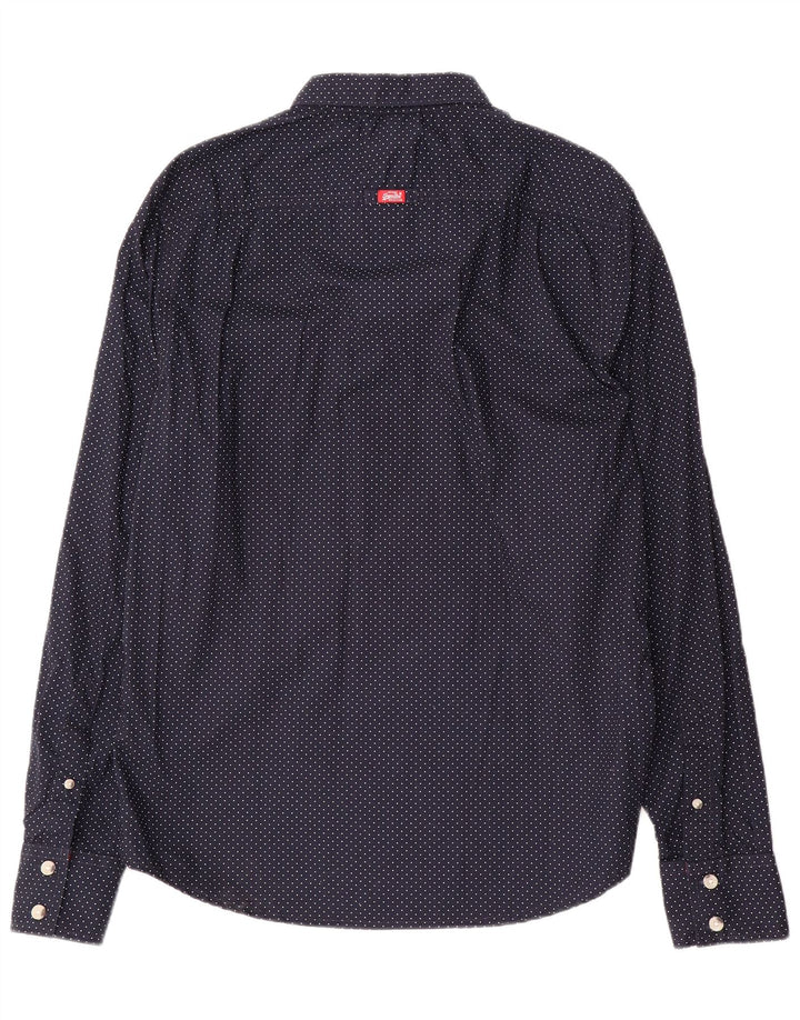 Superdry Chemise Homme XL Bleu Marine Spotted Cotton