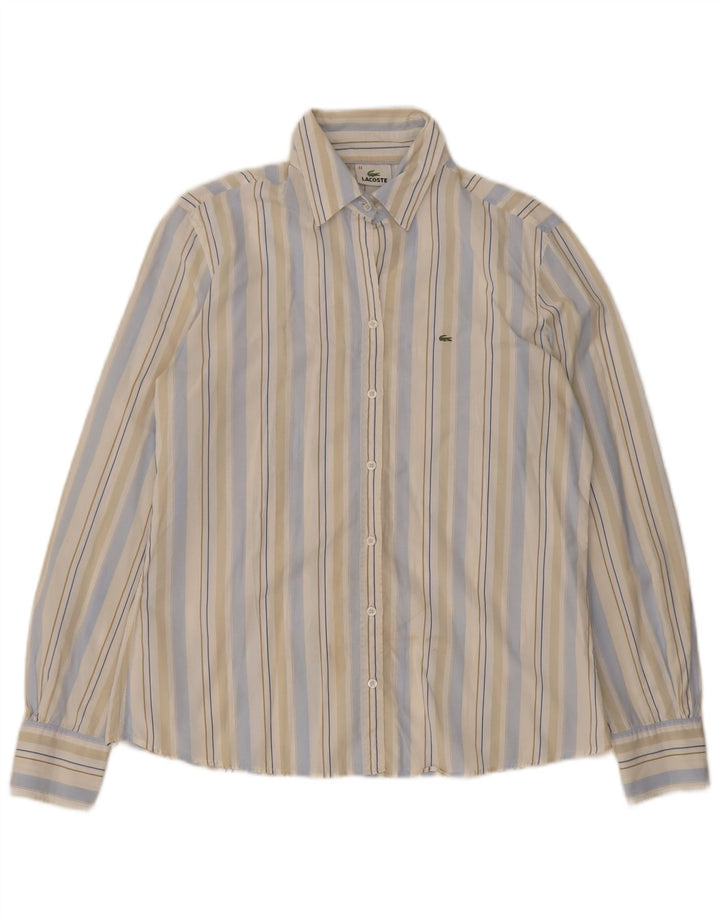 Lacoste Chemise Femme Taille 44 Grand Coton Rayé Multicolore