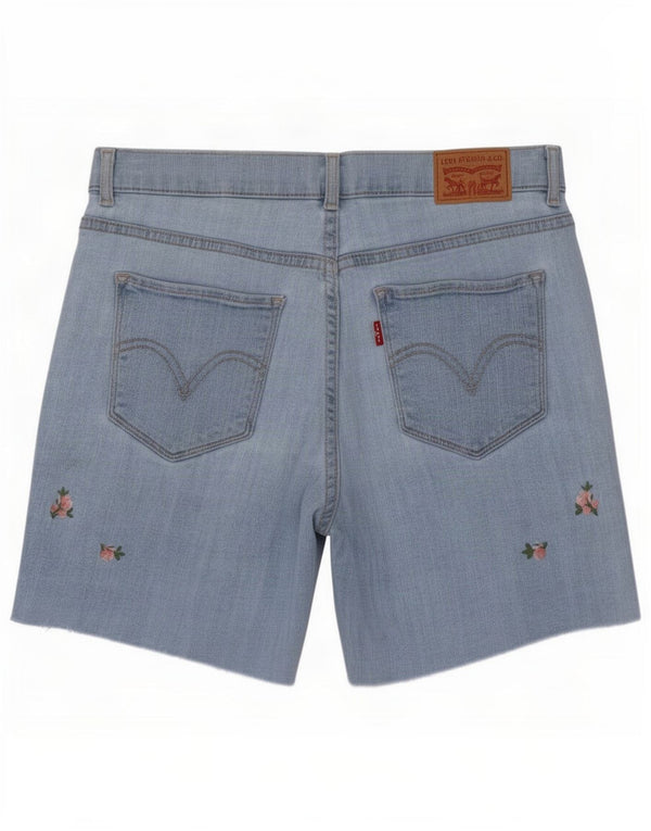 Levi's Short en Jean Classique Femme Small W27 Bleu Floral Coton