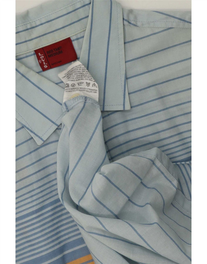 Levi's Chemise à Manches Courtes Homme Bleu Moyen Rayé Coton