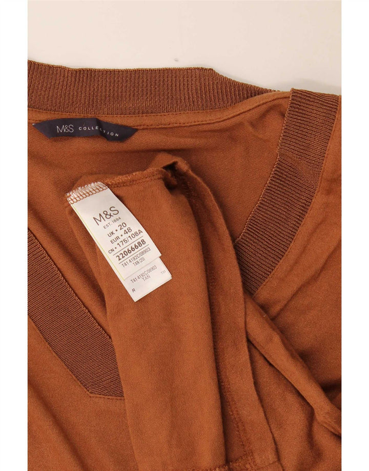 Marks & Spencer Chemisier pour femme UK 20 2XL Marron Viscose