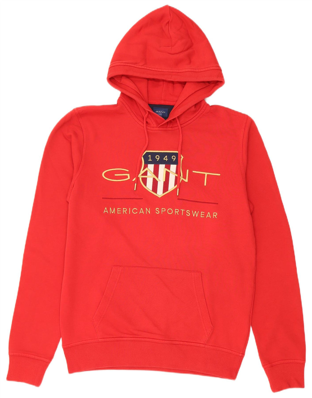 Gant Pull à Capuche Graphique Homme Rouge Moyen Coton