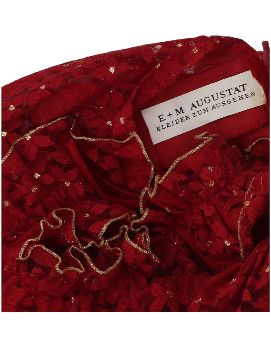 E+M AUGUSTAT Robe Maxi Femme UK 12 Moyen Rouge Floral