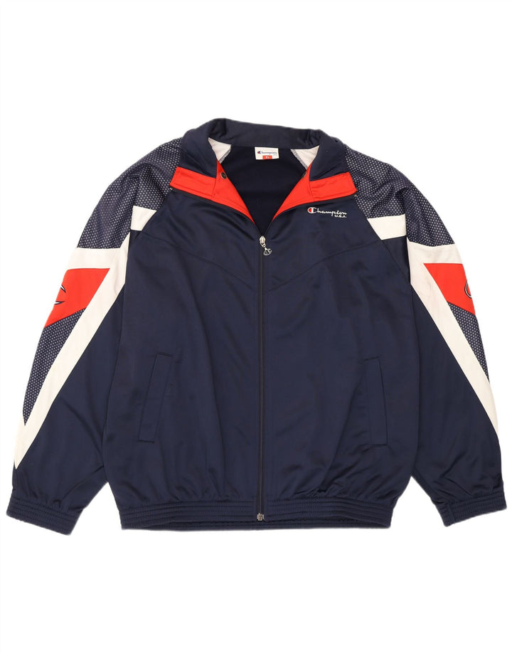 Champion Veste de survêtement graphique pour homme XL Bleu marine Colourblock