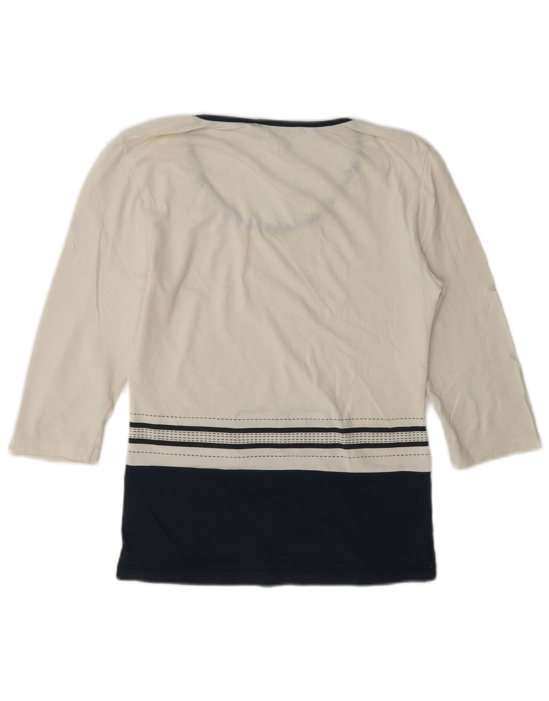 Roccobarocco Haut graphique pour femme à manches 3/4 IT 42 Blanc moyen Colourblock