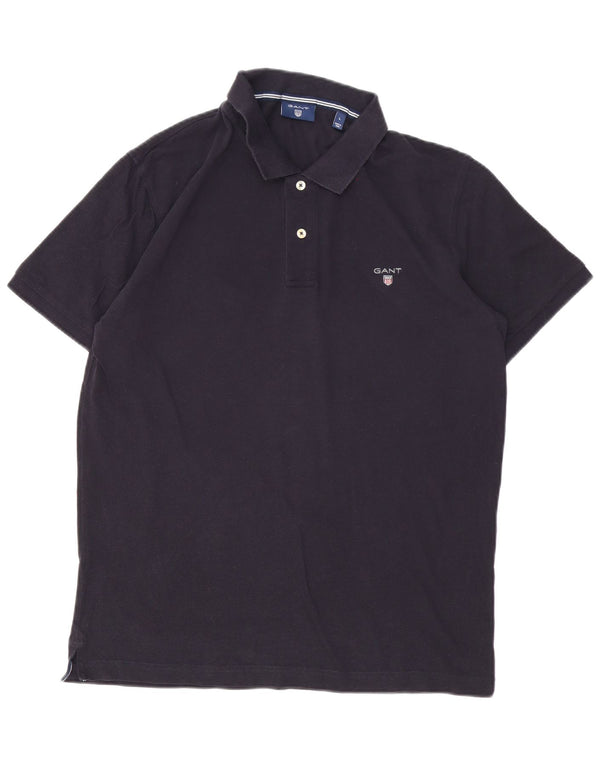 Gant Mens Polo Shirt Large Navy Blue Cotton