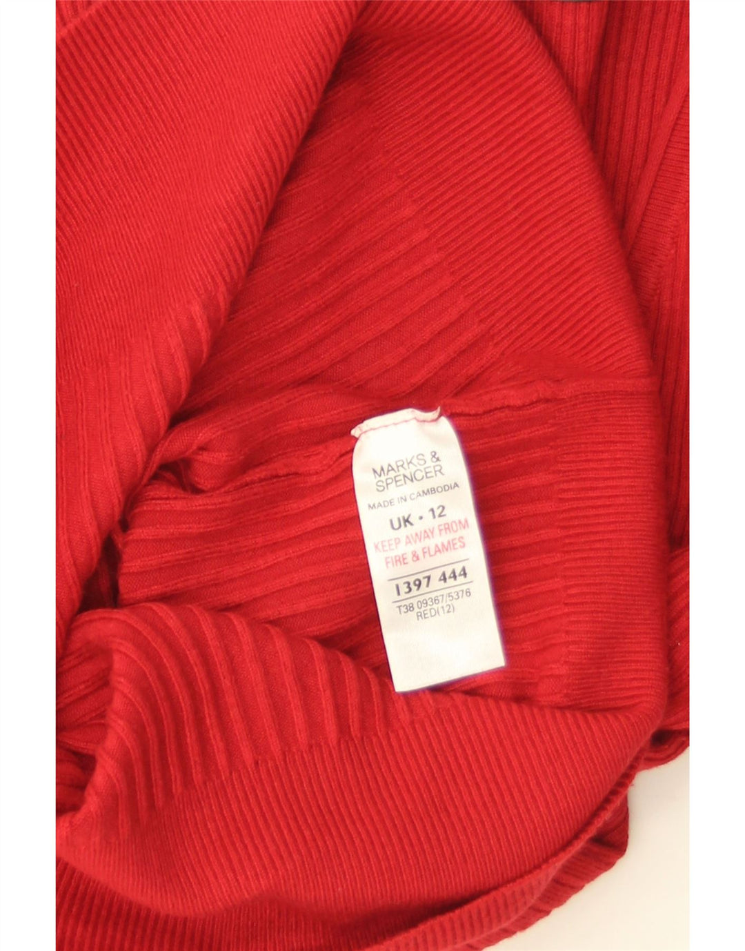Marks & Spencer Pull col bateau pour femme UK 12 Viscose rouge moyen