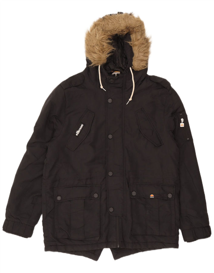 Ellesse Parka à capuche pour homme UK 38 Medium Noir Polyester