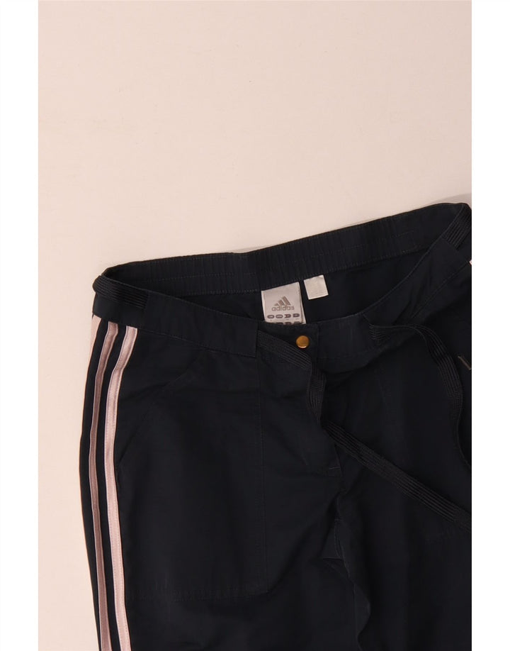 Adidas Pantalon droit décontracté pour femme UK 8 Small W30 L30 Bleu marine Coton