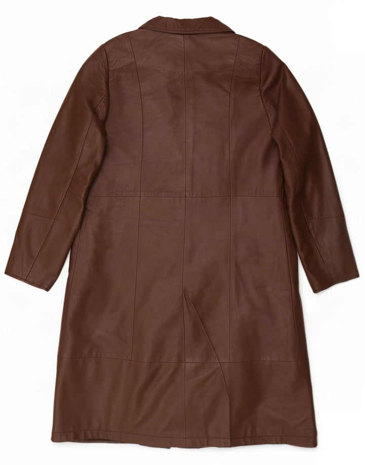 manteau en cuir femme vintage UK 14 Brun moyen