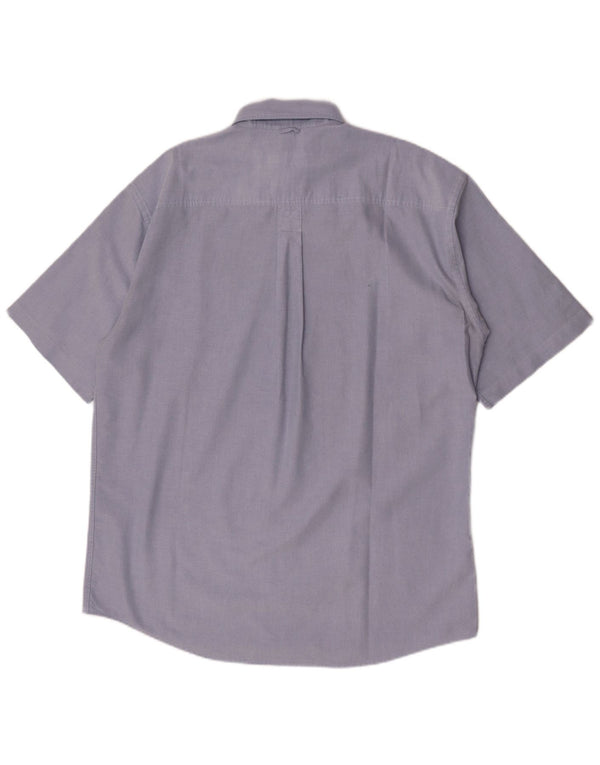 Timberland Mens Short Sleeve Shirt Medium Blue Cotton