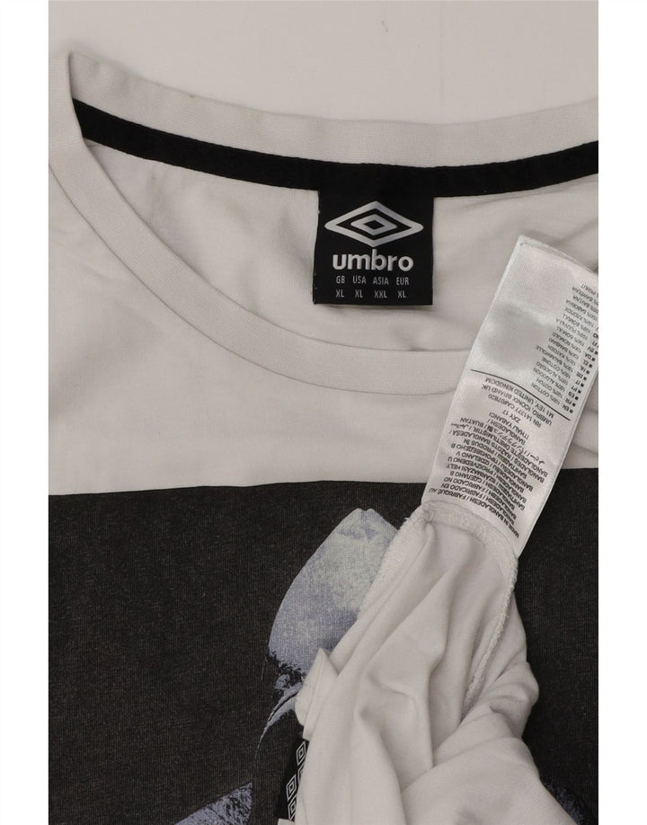 UMBRO Mens Graphic T-Shirt Top XL White Cotton