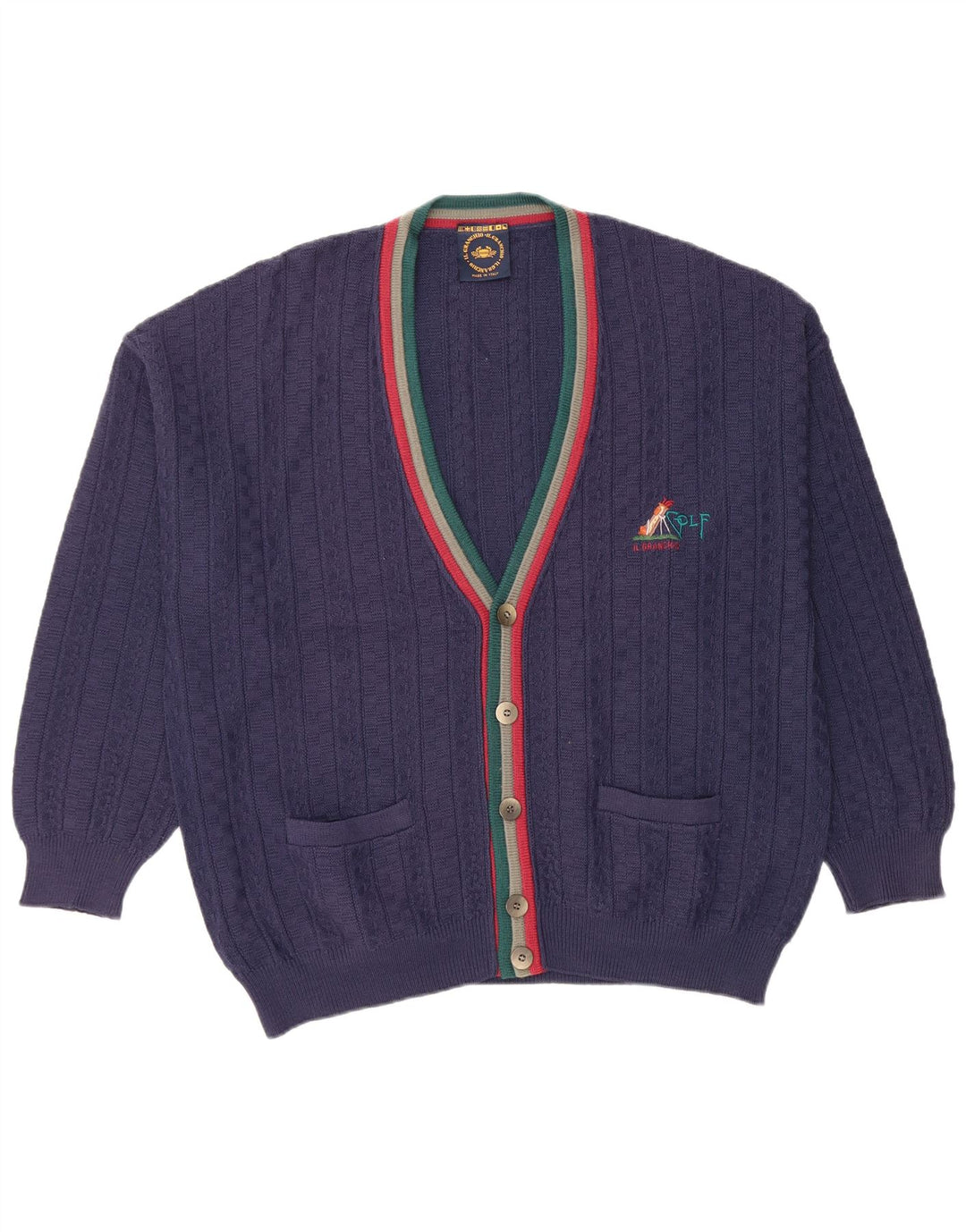 IL GRANCHIO Pull Cardigan Homme XL Bleu Marine