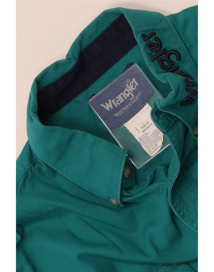 Wrangler Chemise graphique Western pour homme Grand coton vert