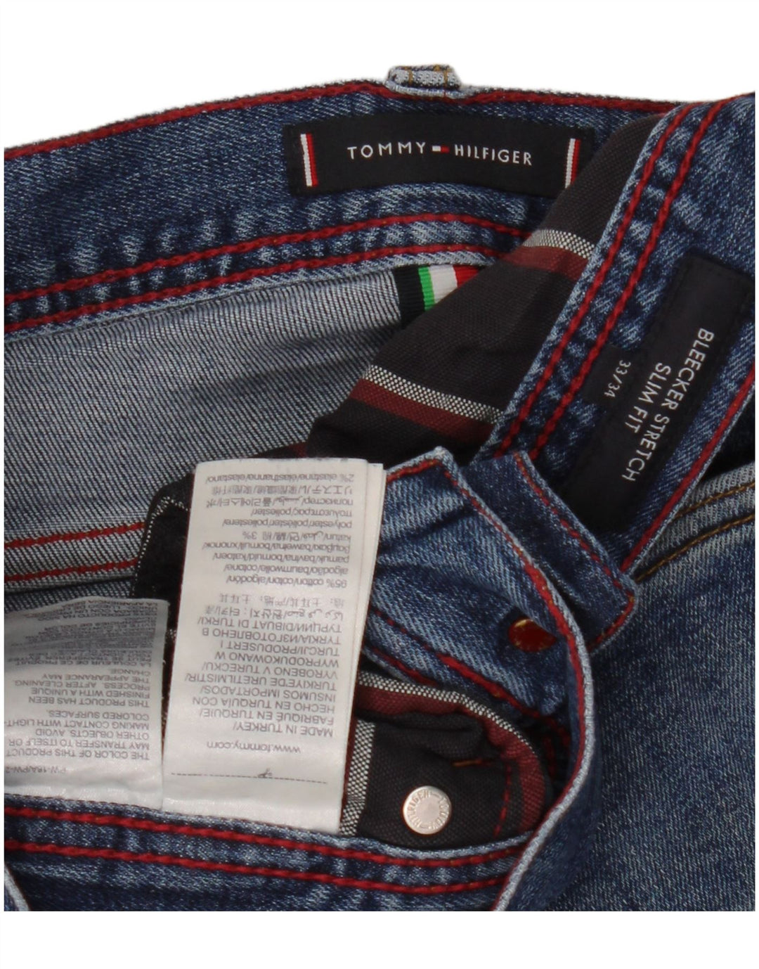Tommy Hilfiger Jean Slim Bleecker Homme W33 L34 Bleu Coton