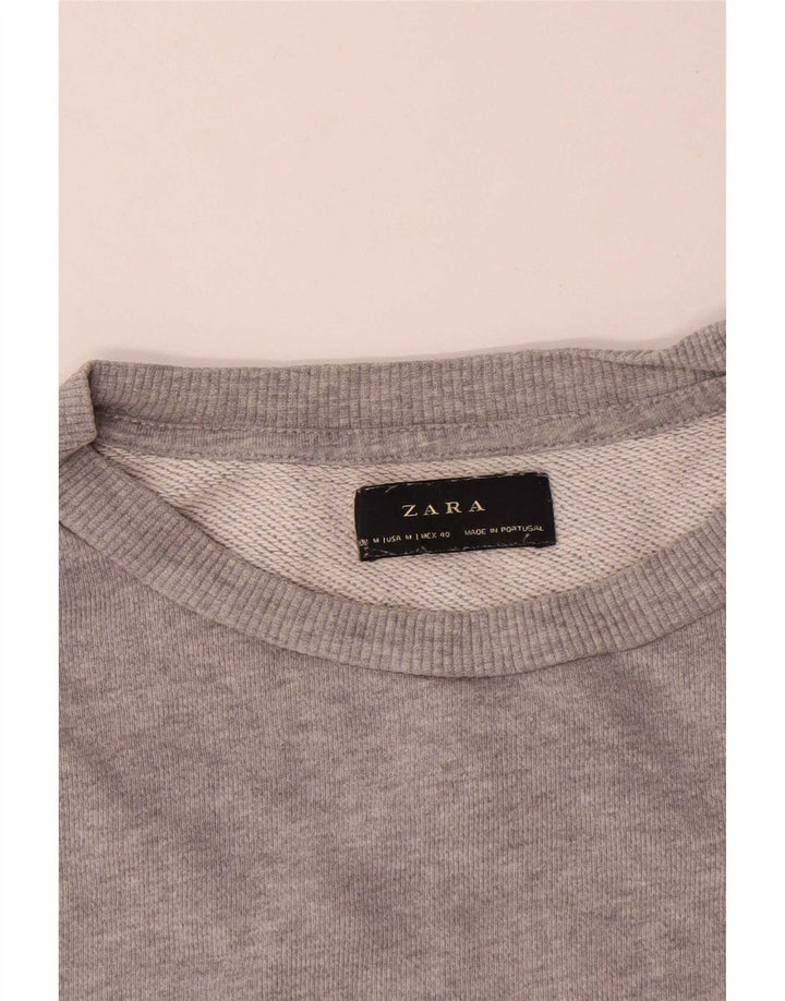 Zara Homme Sweatshirt Jumper Moyen Gris Moucheté Coton