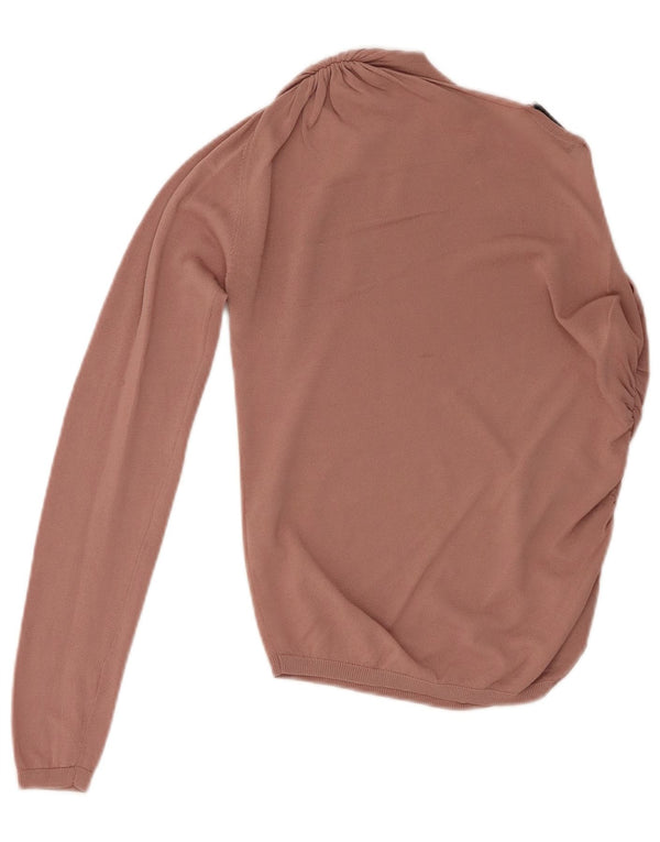 Zara Femme Haut Une Épaule UK 12 Viscose Rose Moyen