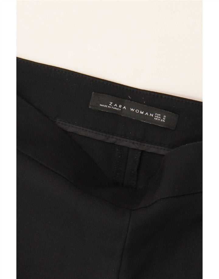 Zara Femme Pantalon Court Droit Petit W26 L23 Noir