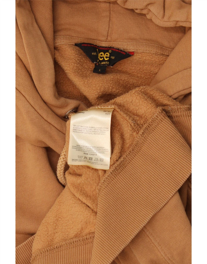 Lee Pull à capuche coupe classique pour homme en coton beige Large