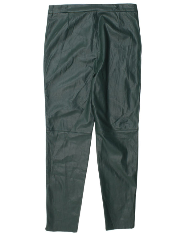 Zara Pantalon skinny taille haute en simili cuir pour femme Large W30 L28 Vert