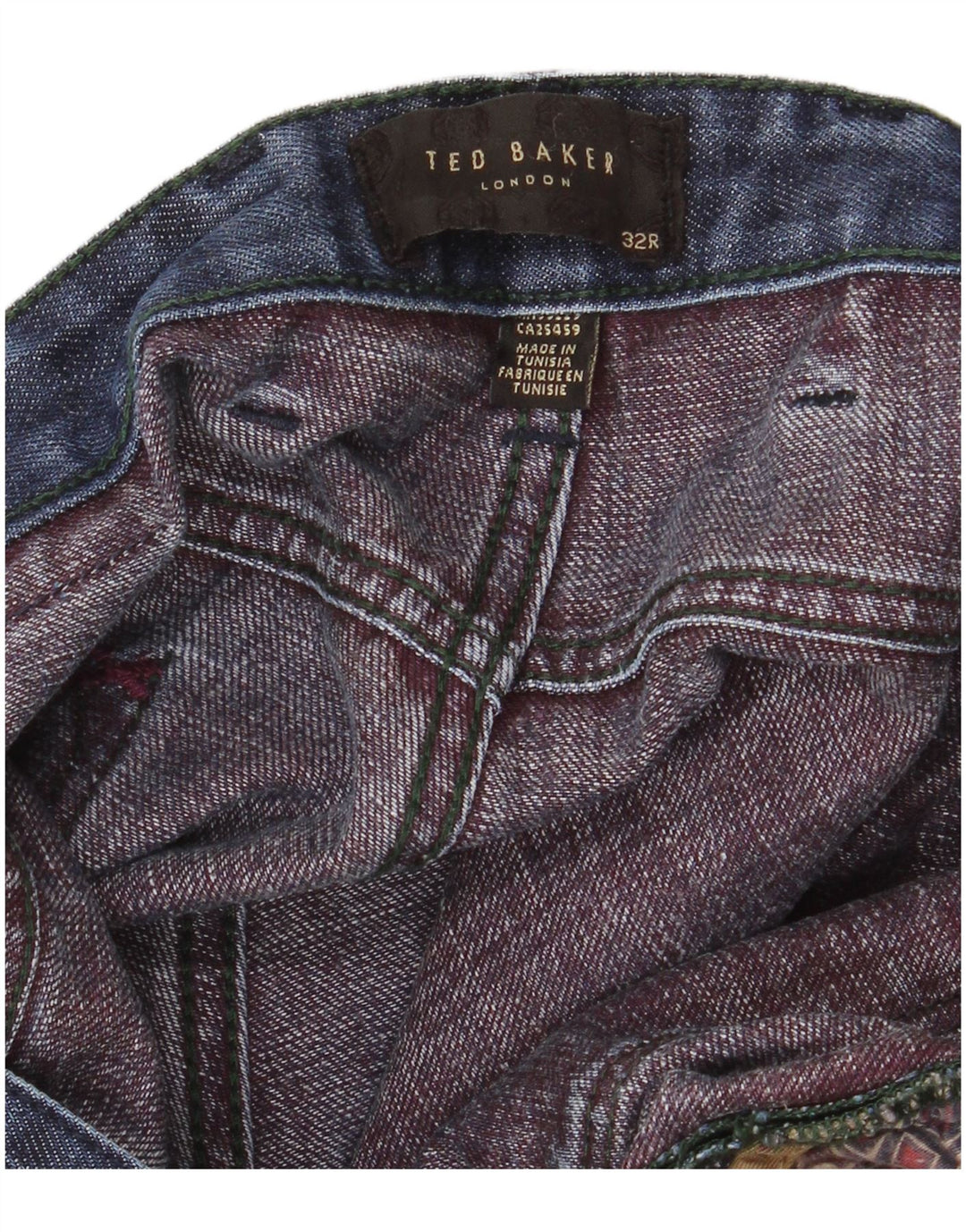 TED BAKER Jean Droit Homme W32 L32 Bleu Marine