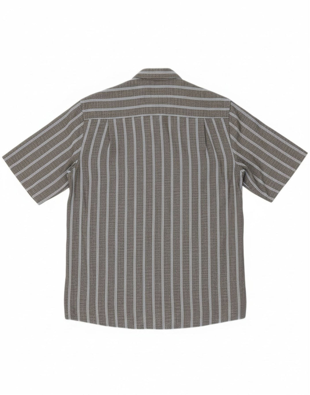 BENETTI Mens Short Sleeve Shirt Medium Grey Striped