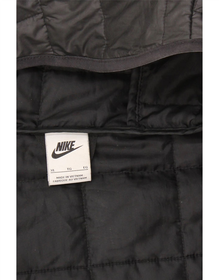 NIKE Manteau rembourré à capuche pour homme UK 42 XL Noir Polyester