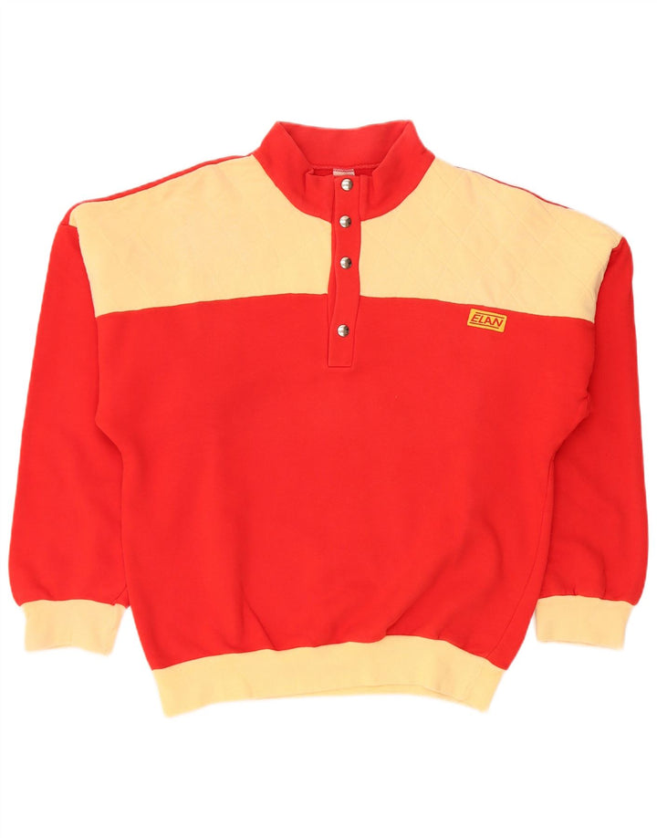 vintage Mens Full Survêtement EU 48 Moyen Rouge Colourblock Coton