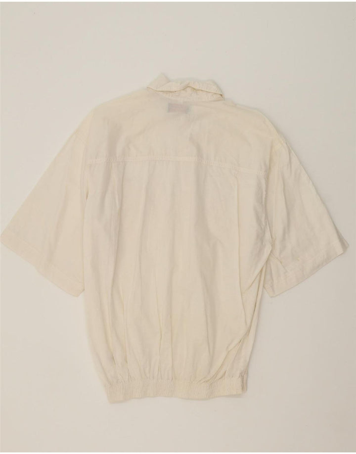 HENRY MORELL Mens Short Sleeve Pullover Shirt Medium White Vintage Henry Morell and Second-Hand Henry Morell from Messina Hembry 
