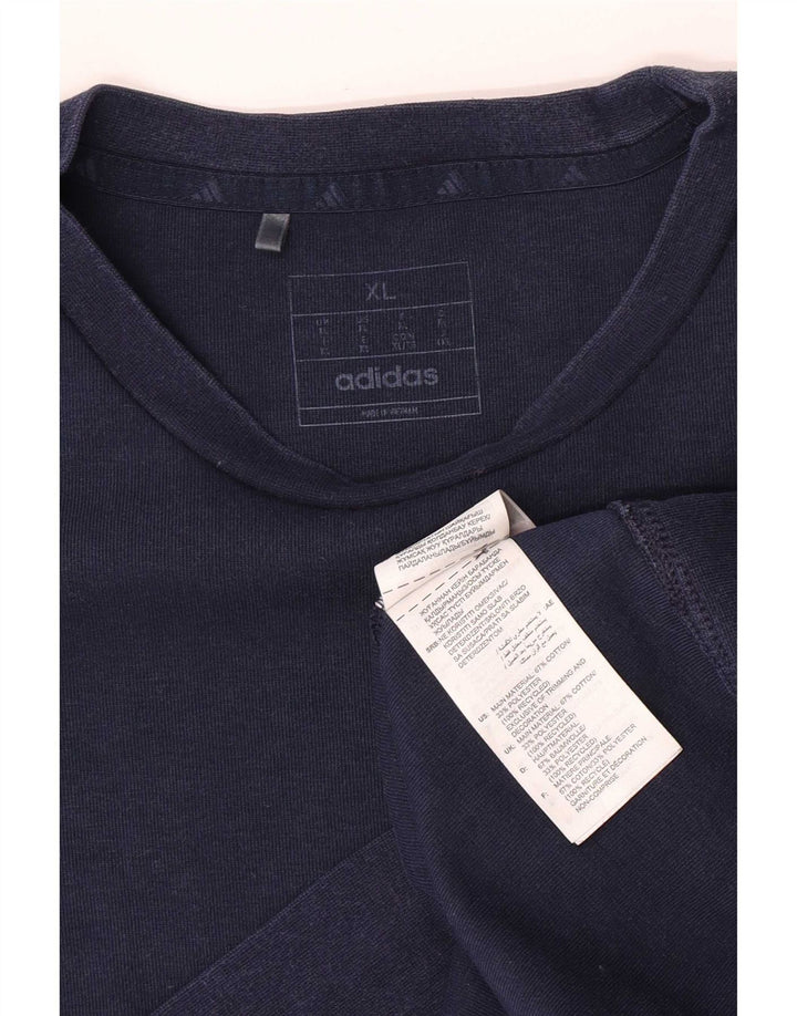 Adidas Mens Regular Fit Sweatshirt Jumper XL Bleu Marine Coton