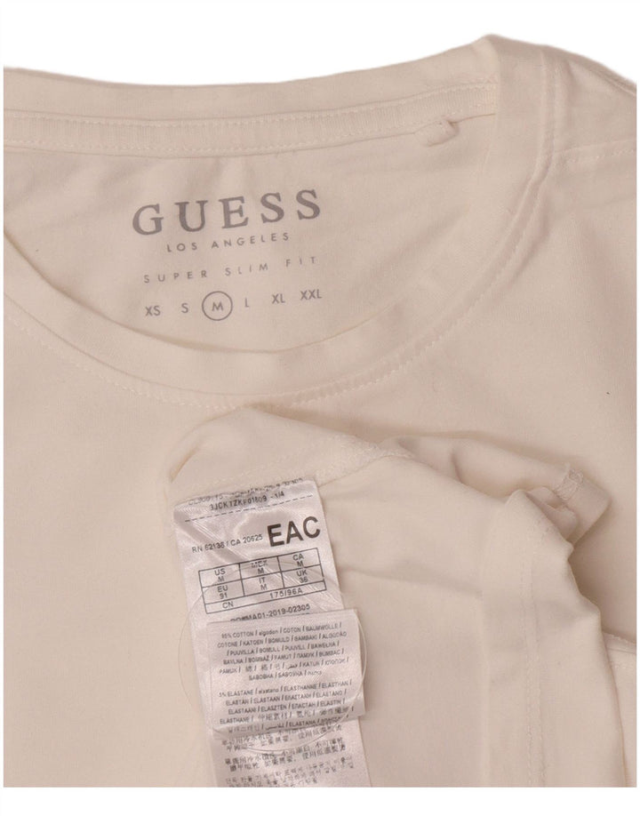 Guess T-Shirt Super Slim Fit Homme Blanc Moyen Coton